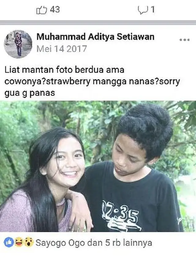 Deretan Status Soal Mantan Pacar, Nyesek tapi Bikin Ketawa Geli