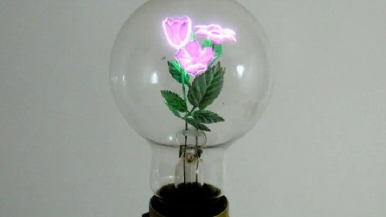 Bunga dalam lampu bohlam
