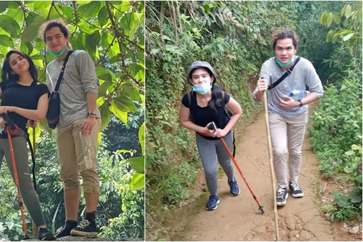 7 Momen Tissa Biani dan Dul Jaelani Trekking Bareng di Bogor