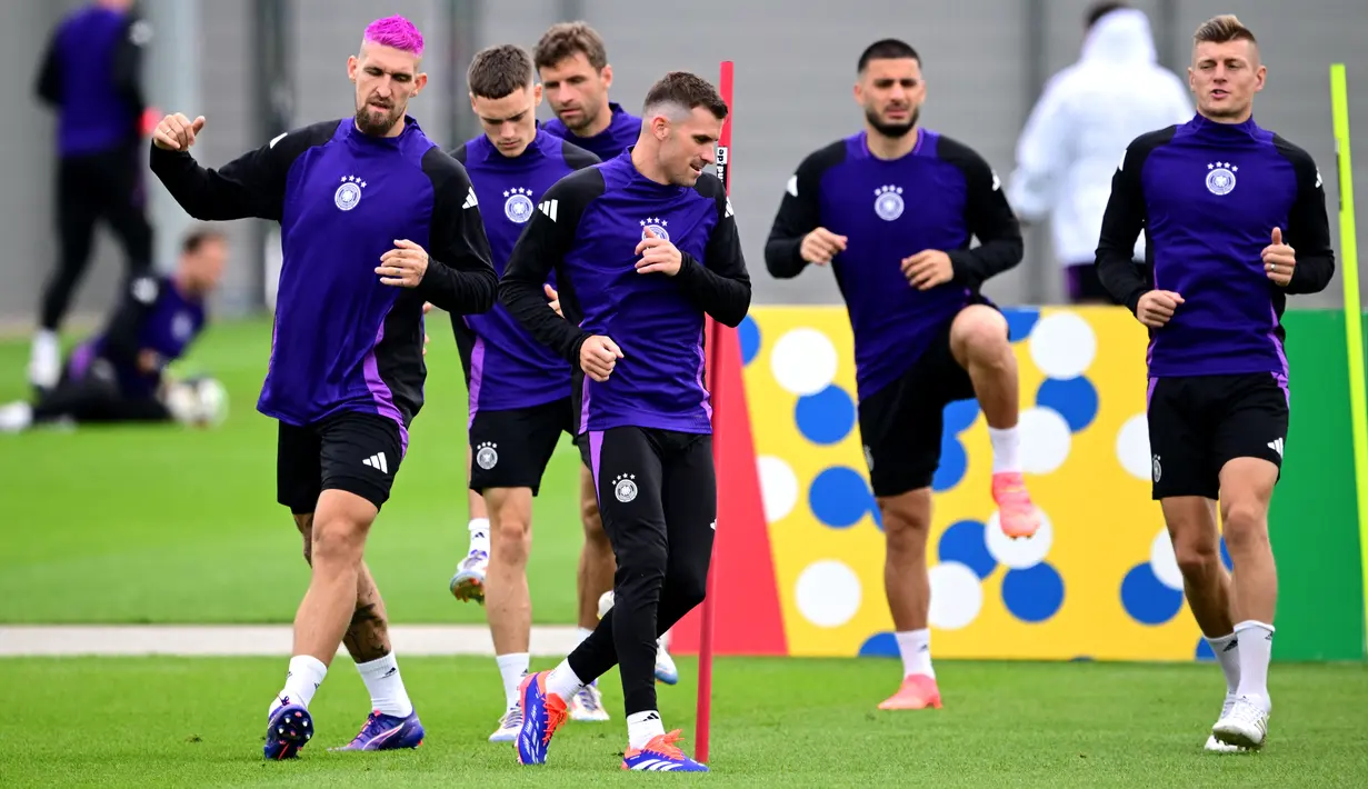 Jerman selaku tuan rumah Euro 2024 akhirnya mendapatkan tantangan terbesarnya di turnamen. (Tobias SCHWARZ / AFP)