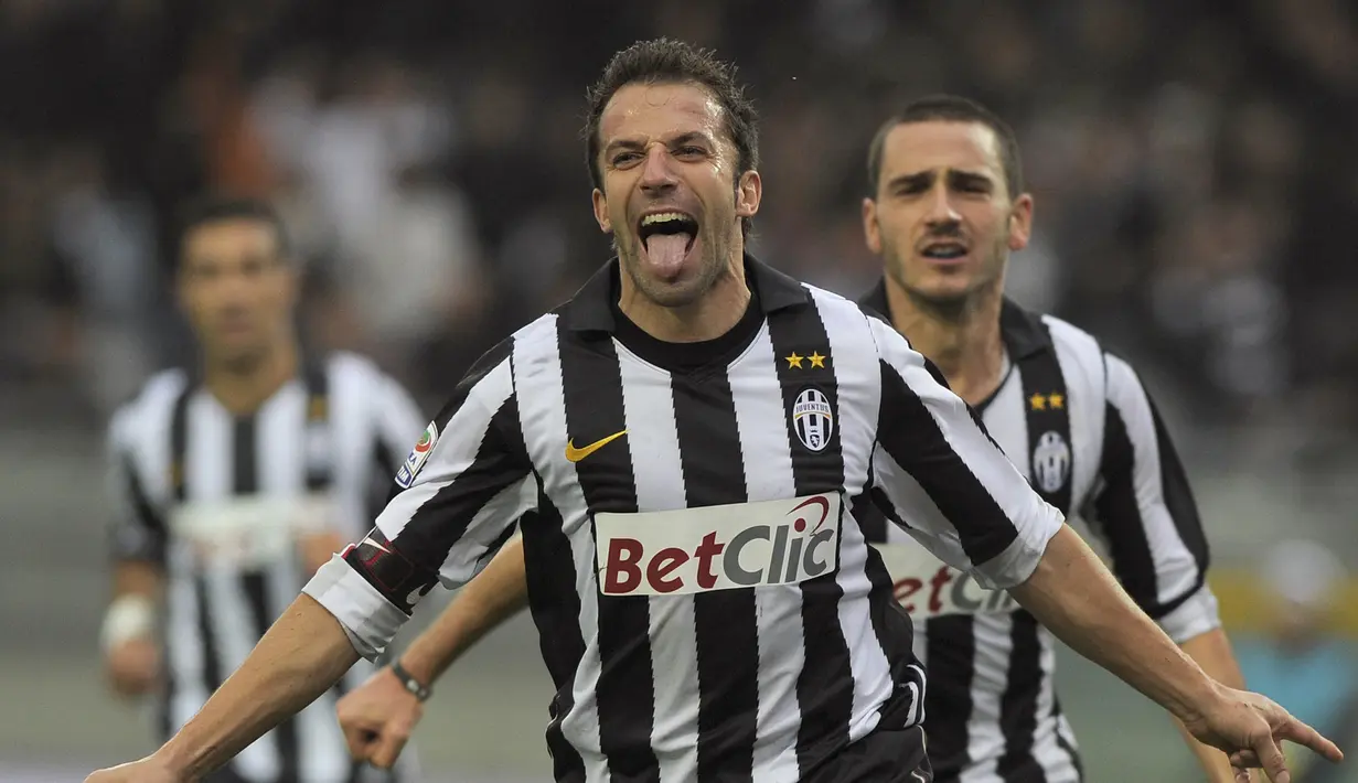 2. Alessandro Del Piero. Striker kelahiran 9 November 1974 ini selama berkiprah di Liga Champions telah mencetak 44 gol untuk 1 klub yang dibelanya, Juventus. Bersama Juventus meraih 1 trofi Liga Champions, yaitu pada musim 1995/1996. (AFP/Olivier Morin)
