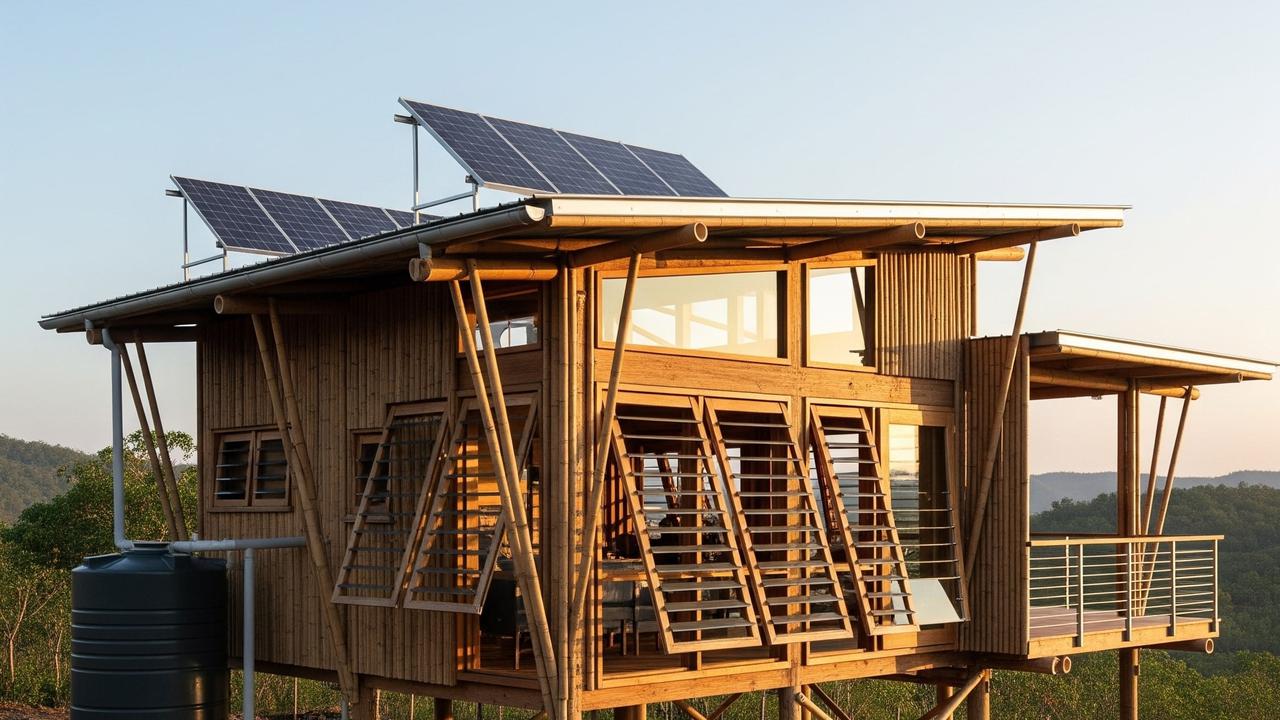Rumah Panggung Eco-Friendly dengan Panel Surya