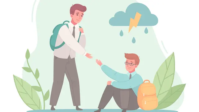 Ilustrasi berbuat kebaikan, peduli, saling menolong, empati