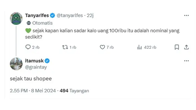 6 Cerita Netizen Merasa Uang Rp 100 Ribu Sedikit Ini Bikin Senyum Tipis