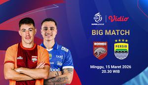 Duel panas BRI Super League pekan ini yang mempertemukan Borneo FC vs Persib Bandung eksklusif hanya di Vidio