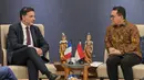 Selama dua hari di Jakarta, Menteri Perdagangan Prancis Laurent Saint-Martin dijadwalkan akan melakukan serangkaian pertemuan politik dengan sejumlah pejabat dan otoritas Indonesia. (BAY ISMOYO/AFP)