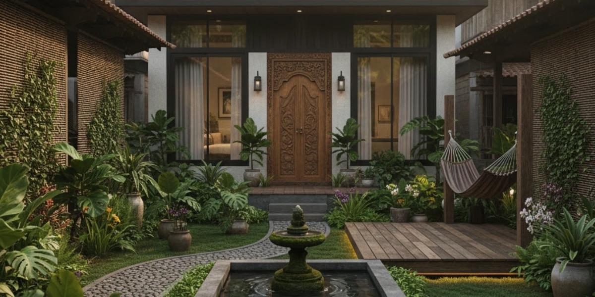 Ilustrasi Halaman Rumah Cantik