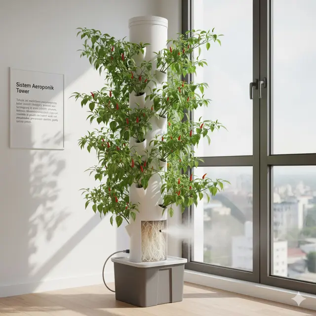 Sistem Aeroponik Tower (Gemini AI)