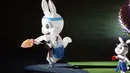 Maskot SEA Games 2023 Kamboja, sepasang kelinci yang diberi nama Borey dan Romdoul hadir dalam rangkaian acara pembukaan (Opening Ceremony) SEA Games 2023 Kamboja di Morodok Techo Stadium, Phnom Penh, Kamboja, Jumat (5/5/2023) malam WIB. (Bola.com/Abdul Aziz)