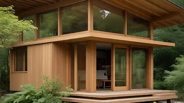 Ilustrasi Desain Rumah Sederhana Kayu Minimalis (Sumber Gambar: Meta AI)