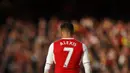 Striker Arsenal, Alexis Sanchez, saat tampil melawan Middlesbrough pada laga Premier League di Stadion Emirates, London, Sabtu (22/10/2016). (Reuters/John Sibley)