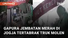 Sebuah gapura roboh terekam kamera CCTV mengundang perhatian