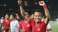 Sani Riski Fauzi puas bisa menjawab kesempatan yang diberikan Indra Sjafri dengan penampilan terbaik bersama Timnas Indonesia U-22. (Bola.com/Zulfirdaus Harahap)