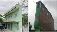 Potret Bangunan Setipis Tisu Ini Nyeleneh. (Sumber: Instagram/lelucon.seru dan FB/Kementrian Humor Indonesia)