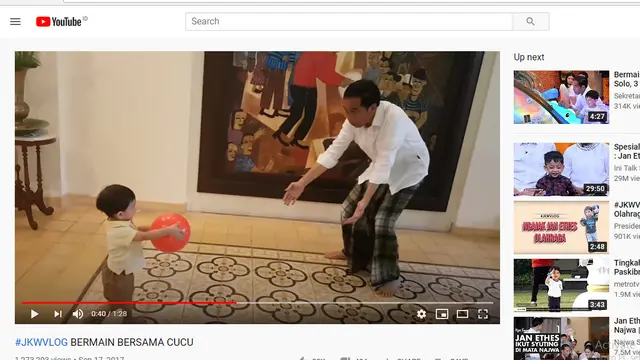 tangkapan layar youtube Jokowi