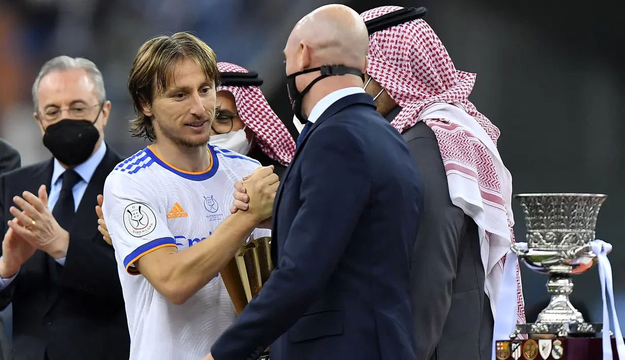 Luka Modric mendapatkan penghargaan Most Valuable Player dalam pertandingan tersebut. (AFP)