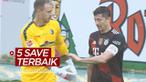 Berita video 5 save terbaik yang terjadi pada pekan ke-33 Bundesliga 2020/2021, salah satunya aksi dari kiper Freiburg saat menghalau tembakan Robert Lewandowski.