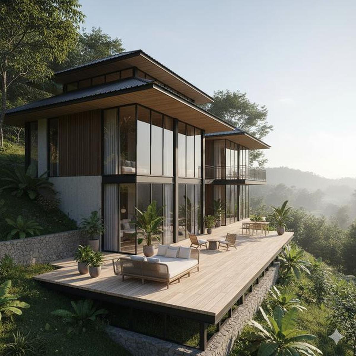 7 Model Rumah Tropis di Area Perbukitan dengan Ventilasi Alami yang Bikin Adem Sepanjang Hari, Nyaman dan Hemat Energi