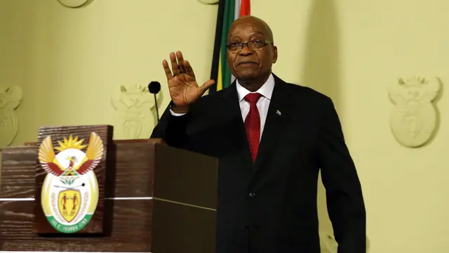 Presiden Afrika Selatan, Jacob Zuma, mengundurkan diri di tengah tekanan dari Partai ANC.
