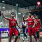 Penampilan Timnas Bola Basket 5x5 Indonesia Putra saat melakukan uji coba di Australia (Sumber: PP Perbasi)