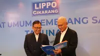 Presiden Komisaris (Independen) LPCK Didik Junaedi Rachbini dan Presiden Direktur LPCK Ketut Budi Wijaya saat RUPST PT Lippo Cikarang Tbk di Hotel Aryaduta Menteng (15/6/2023). (Dok LPCK)