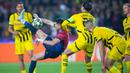 Gol-gol Barcelona dicetak oleh Raphinha, Robert Lewandowski dan Lmine Yaamal. Lewandowski mencetak brace di pertandingan ini. (AP Photo/Emilio Morenatti)