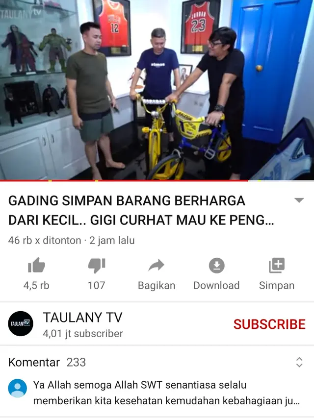 Unggahan Andre Taulany. (Foto: YouTube TaulanyTV)