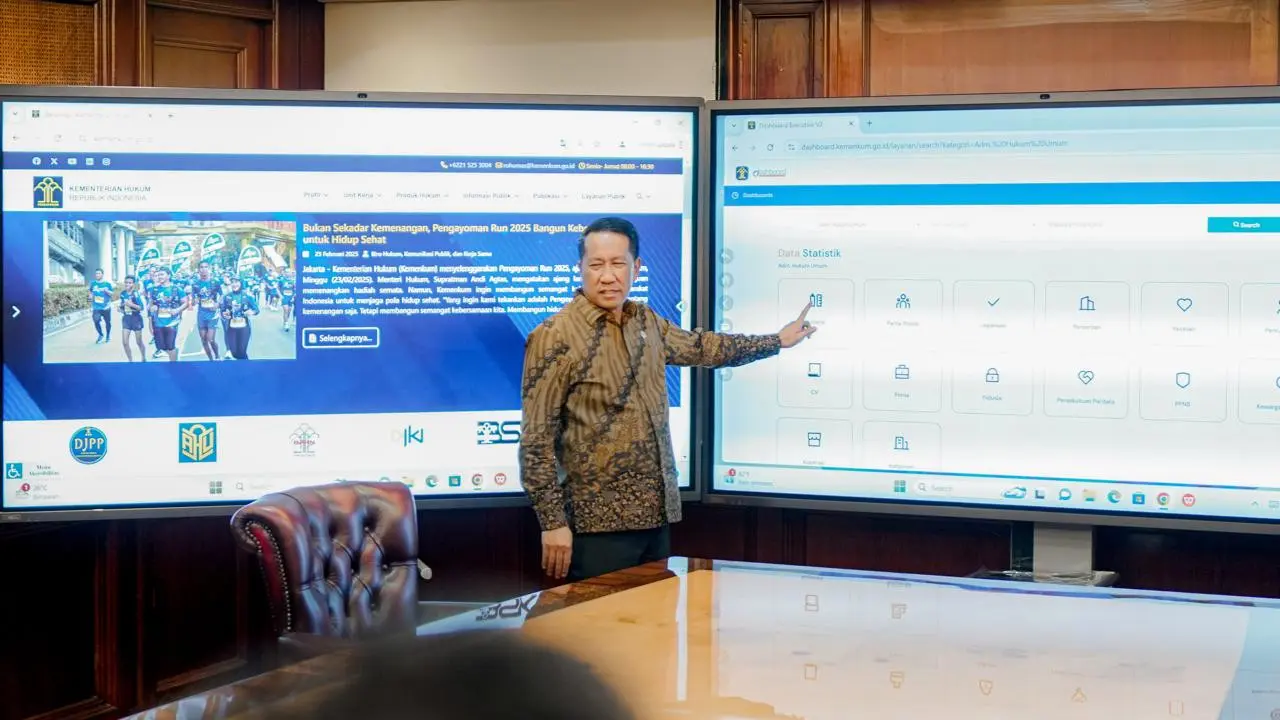 Menteri Hukum (Menkum), Supratman Andi Agtas menyatakan, peluncuran transformasi digital merupakan momentum Kemenkum meningkatkan kualitas pelayanan publik. (Istimewa)