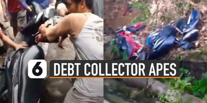 VIDEO: Apes, 3 Motor Debt Collector Dibuang Warga ke Sungai