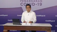 Juru Bicara Satgas COVID-19 Wiku Adisasmito sampaikan Pulau Jawa menjadi kontributor terbesar kasus COVID-19 nasional mencapai 52,4 persen dari kasus yang ada saat konferensi pers di Graha BNPB, Jakarta, Rabu (9/6/2021). (Tim Komunikasi Satgas/Marji)