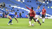 Marcus Rashford mencetak gol untuk MU saat melawan Brighton (AP)