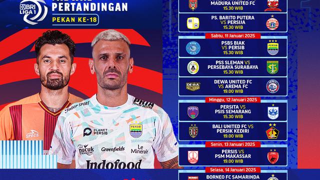 Jadwal Pertandingan BRI Liga 1 2024/25 Matchweek 18 di Vidio Pekan Ini