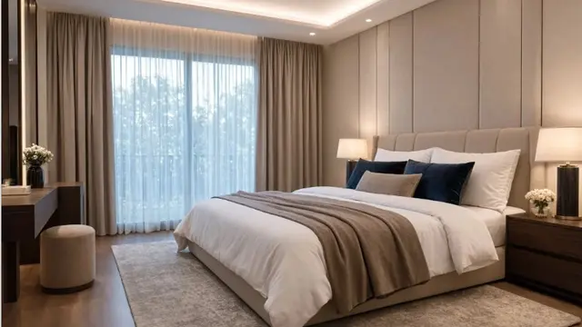 Elemen Kamar Tidur Mewah dan Elegan (AI Generated)