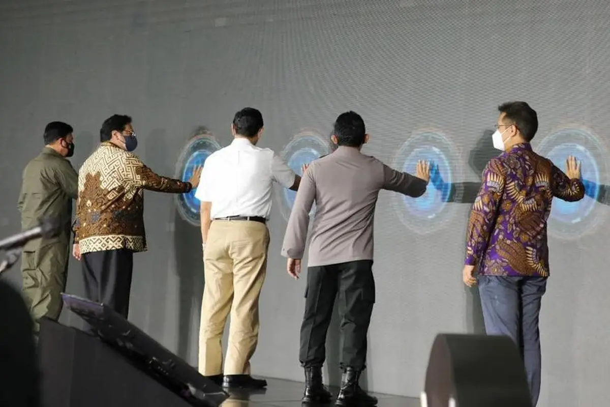 Peluncuran aplikasi monitoring karantina PRESISI yang diinisiasi oleh Polri di Bandara Soekarno-Hatta, Tangerang, Banten,  Kamis, (6/1/2022). (Dok maritim.go.id)