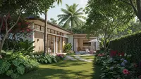 5 Inspirasi Rumah 1 Lantai dengan Halaman Belakang Terbuka yang Nyaman dan Estetik
