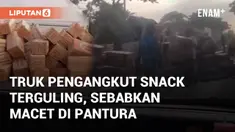 Kemacetan terjadi di jalan Pantura arah Jakarta menuju Cirebon. Kemacetan disebabkan oleh truk terguling