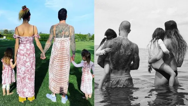 Adam Levine dan Behati Prinsloo saat liburan dengan anak