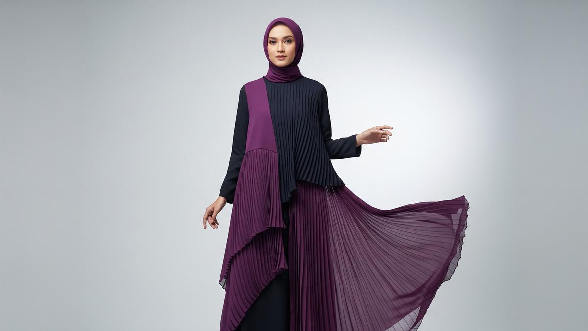 10 Model Gamis Plisket Polos yang Elegan, Pilihan Busana Muslimah Modern
