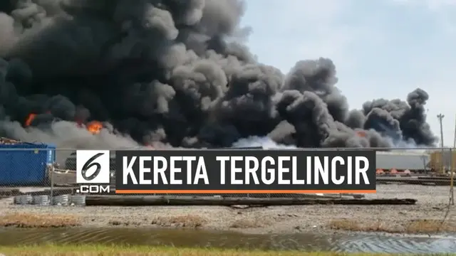 VIDEO: Detik-Detik Kereta Api Terbakar Hebat di Illinois Amerika