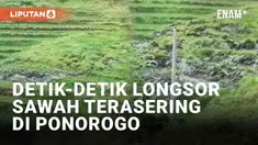Nasib naas menimpa petani warga Desa Tumpakpelem, Sawoo, Ponorogo. Sawah terasering di Dukuh Jabag longsor sepanjang 60 meter dan lebar 10 meter. Detik-detik longsor terekam kamera warga.