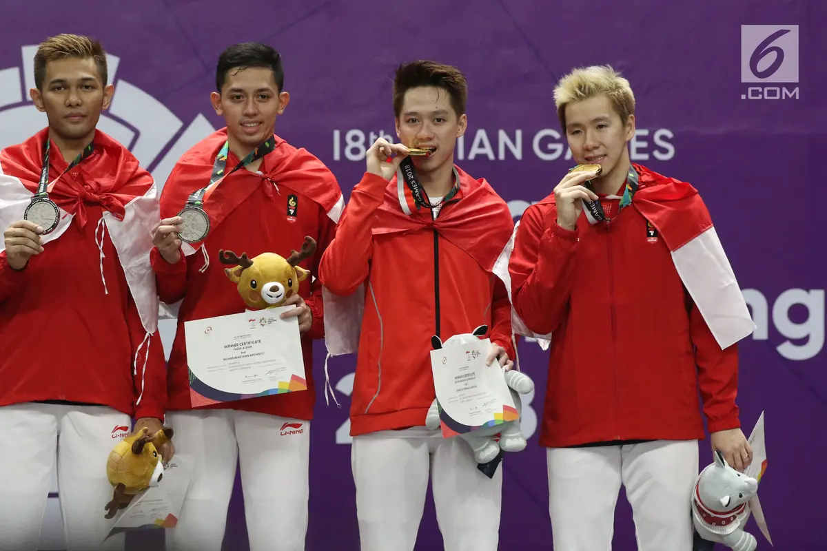 Aksi Dua Ganda Putra Indonesia di Final Perseorangan Asian Games 2018