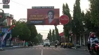 Baliho bergambar Puan Maharani dan Airlangga Hartarto bertebaran memenuhi jalan-jalan di Jawa Tengah, tak terkecuali di Kabupaten Blora. (Liputan6.com/ Ahmad Adirin)