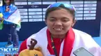 Riska berada di tempat kedua dengan perbedaan waktu yang tipis dan meraih medali perak.