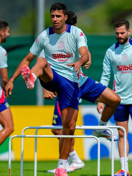 Spanyol menembus fase gugur Euro 2024 dengan hasil sempurna dengan raihan sembilan poin. (AP Photo/Manu Fernandez)