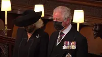 Pangeran Charles dan Duchess Camilla di pemakaman Pangeran Philip. Dok: Royal Family