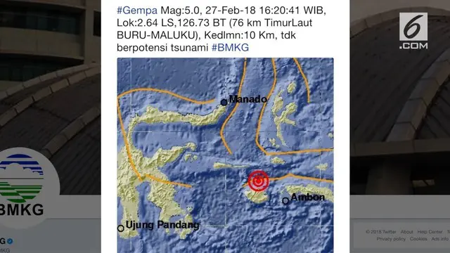 VIDEO: Gempa 5,0 SR Getarkan Maluku