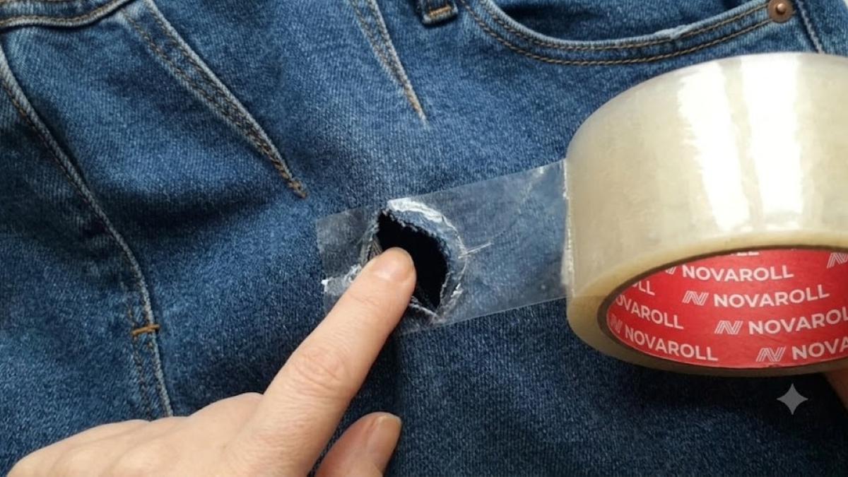 Cara Menambal Celana Jeans Bolong dengan Clear Tape, Hasil Rapi dalam 5 Menit