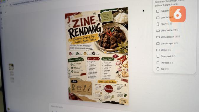 Bikin Food zine untuk resep rendang. (Liputan6.com/ Yuslianson)