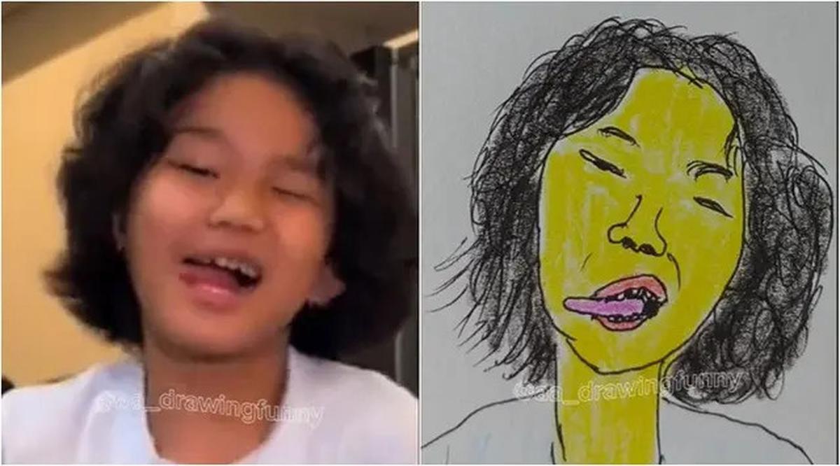 6 Potret Ayu Ting Ting dan Bilqis Digambar AA Drawing, Hasilnya Kocak