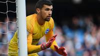 Kiper Brighton & Hove Albion, Mathew Ryan, saat laga kontra Manchester City di Etihad Stadium (29/9/2018). (AFP/Paul Ellis)